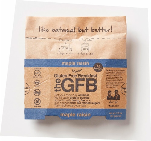 The Gluten Free Bar Breakfast Maple Raisin Oatmeal Perspective: front