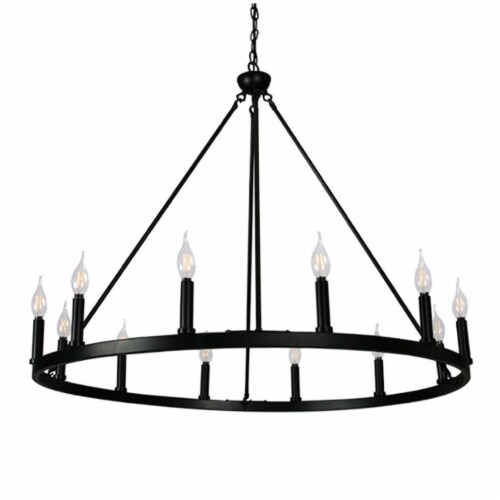 Cenports Canyon Home 12 Light Chandelier Wagon Wheel 37 Wide