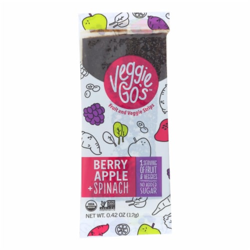 Veggie-Go's Apple + Spinach Flavored Fruit and Veggie Strips Perspective: front