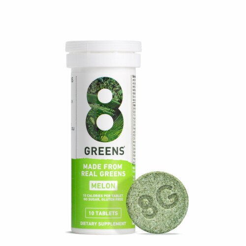 8Greens® Melon Effervescent Tablets Perspective: front
