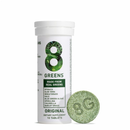 8Greens Effervescent Supplement Tablets Perspective: front