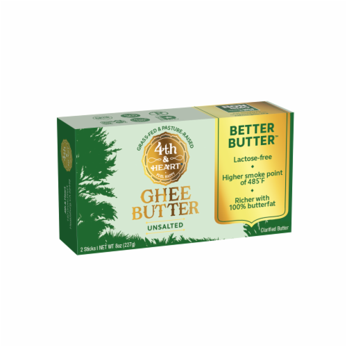 4th & Heart Ghee Unsalted Butter Sticks, 2 ct / 8 oz - QFC