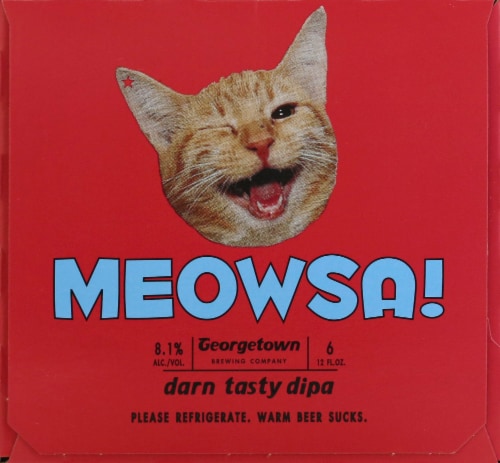 Georgetown Meowsa! Double IPA Craft Beer Perspective: front