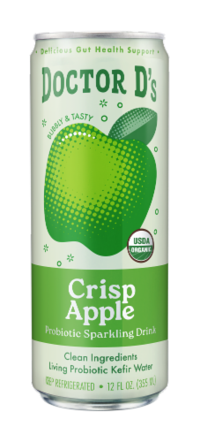 Doctor D's® Crisp Apple Sparkling Probiotic Drink Perspective: front