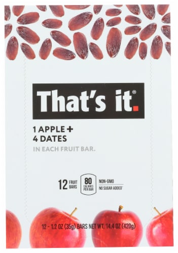 That's It Apple + Date Fruit Bars Perspective: front