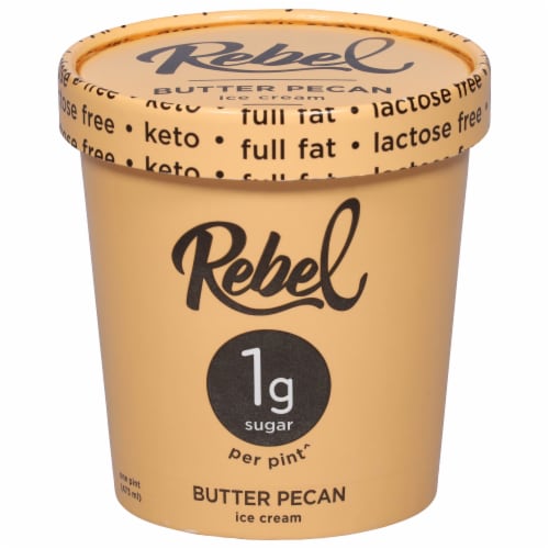 Rebel Butter Pecan Keto Ice Cream Perspective: front