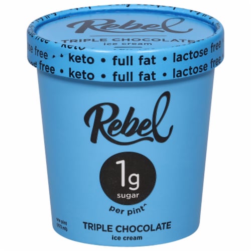 Rebel Triple Chocolate Keto Ice Cream Perspective: front