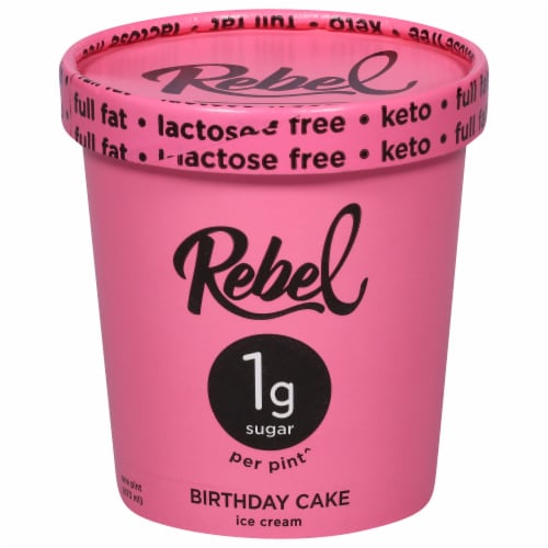 Rebel Keto Birthday Cake Ice Cream Perspective: front
