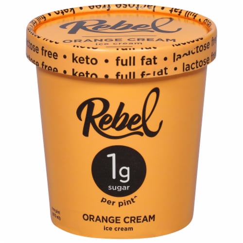 Rebel Orange Cream Keto Ice Cream Perspective: front