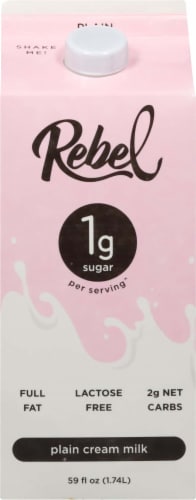 Rebel Lactose Free Plain Cream Milk Perspective: front