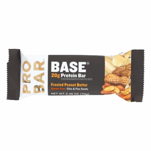 Probar - Base Protien Bar Frosted Peanut Butter - Case of 12 - 2.46 OZ Perspective: front