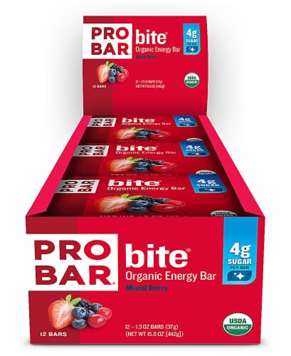 Pro Bar Bite Mixed Berry Organic Energy Bars Perspective: front