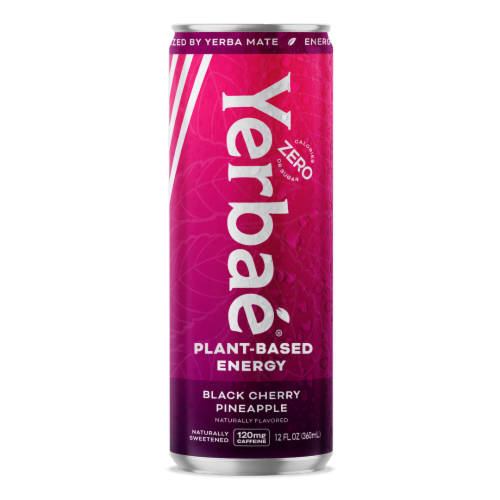 Yerbae® Zero Sugar Cherry Pineapple Plant Based Energy Drink Can Perspective: front
