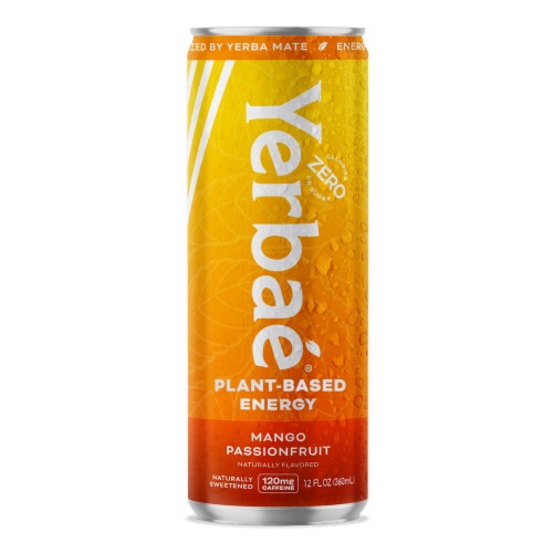 Yerbae® Zero Sugar Mango Passionfruit Plant Based Energy Drink Can Perspective: front