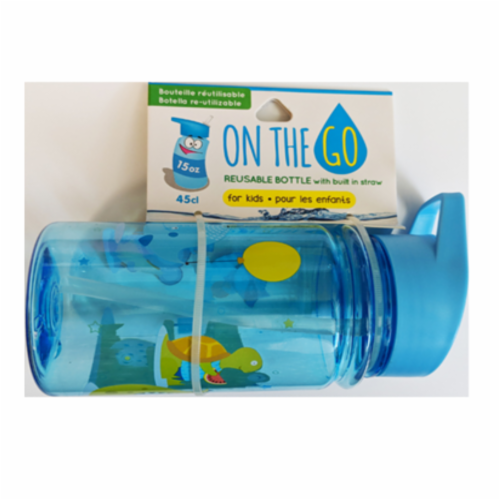 ATA Retail On The Go Boys Reusable Plastic Water Bottle Perspective: front