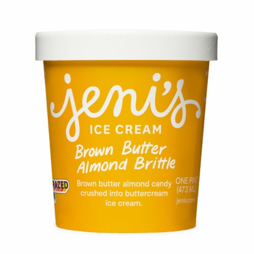 Jeni's Brown Butter Almond Brittle Ice Cream Pint Perspective: front