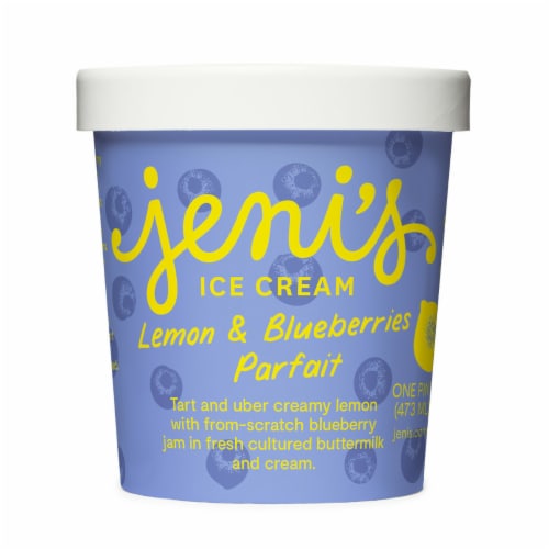 Jeni's Lemon & Blueberry Parfait Ice Cream Perspective: front