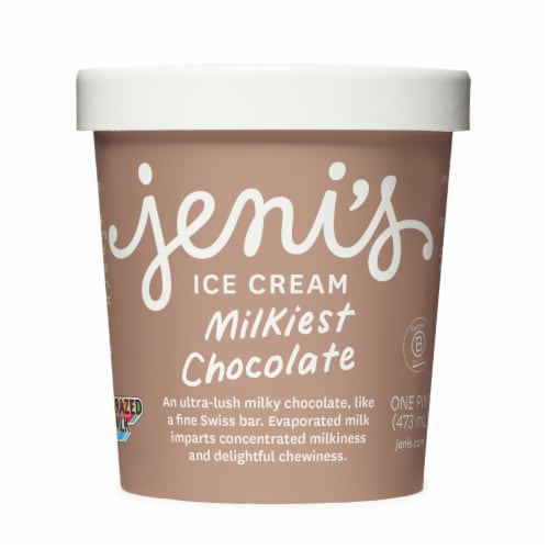 Jeni's Milkiest Chocolate Ice Cream Pint Perspective: front