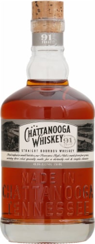 Chattanooga Whiskey 91 Tennessee High Malt Bourbon Whiskey Perspective: front