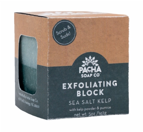 Pacha Soap Co. Sea Salt Kelp Exfoliating Bar Perspective: front