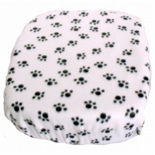FidoRido Products FRFCWB Fleece Cover - White with Black Paw Prints Perspective: front