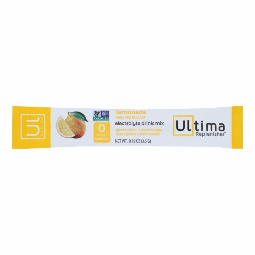 Ultima Replenisher - Electrolyte Mix Lemonade - Case of 20-.12 oz. Perspective: front