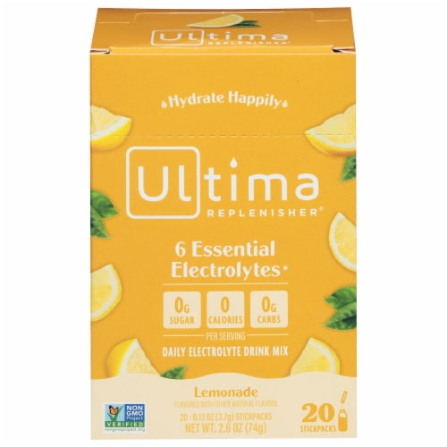 Ultima Health Ultima Replenisher® Lemonade Electrolyte Powder Perspective: front