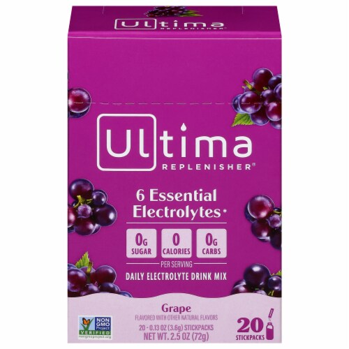 Ultima Health Products Ultima Replenisher® Grape Electrolyte Powder Packets Perspective: front