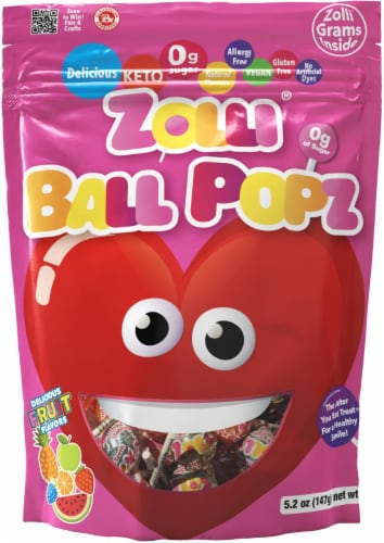 Zollipops Ball Popz Lollipops Valentines Candy Perspective: front