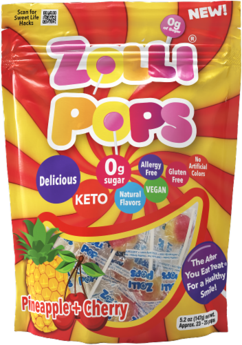 Zollipops® The Clean Pops Cherry + Pineapple Perspective: front