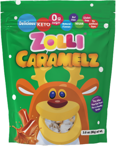 Zollipops Zolli Caramelz Holiday Candy Bag Perspective: front