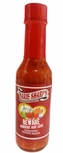 Marie Sharp's Beware Comatose Heat Level Habanero Pepper Sauce Perspective: front