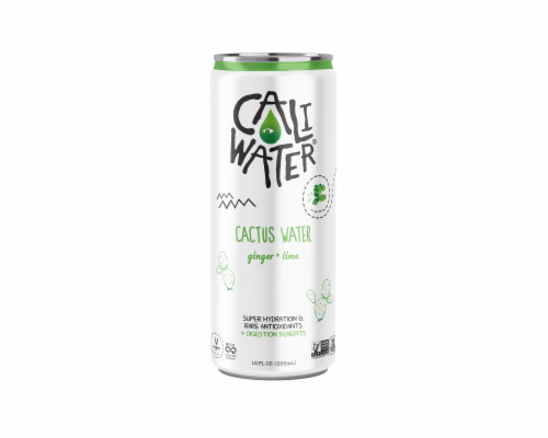 Cali Water® Organic Ginger Lime Cactus Water Can Perspective: front