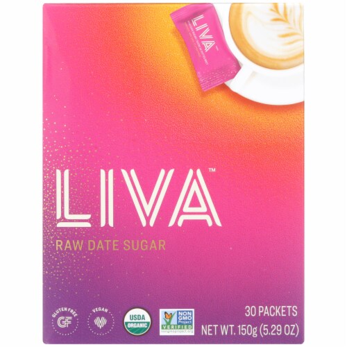 Liva Raw Date Sugar Individual Packets Perspective: front