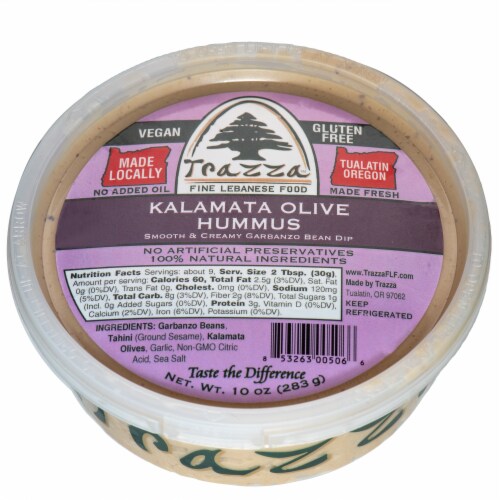 Trazza Kalamata Olive Hummus 10 oz Perspective: front