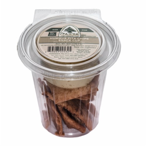 Trazza Hummus Pita Chips Snack Cup 6 oz Perspective: front