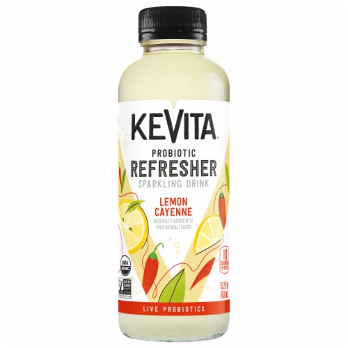 Kevita® Lemon Cayenne Sparkling Probiotic Drink Perspective: front