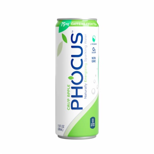 Phocus™ Caffeinated Crisp Apple Flavored Sparkling Water Can Perspective: front
