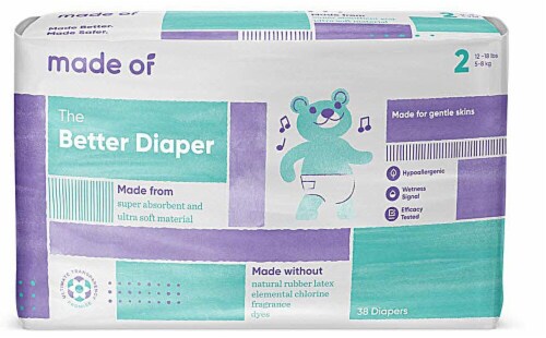 MADE OF Size 2 Diapers Perspective: front