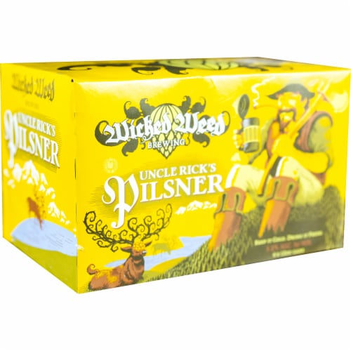 Wicked Weed Brewing Uncle Rick's Pilsner Perspective: front
