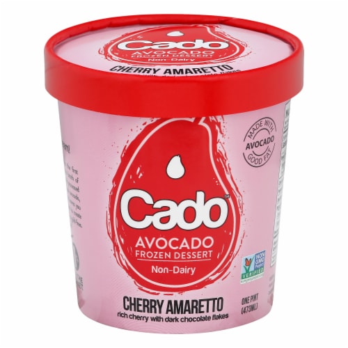 Cado Dairy Free Cherry Amaretto Frozen Dessert Pint Perspective: front