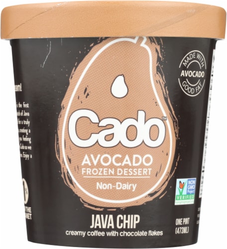 Cado Dairy Free Java Chip Frozen Dessert Pint Perspective: front