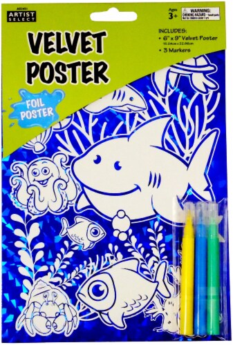 Artist Select Velvet Art Coloring Poster 6 X9 -Sea Life, 1 - Kroger