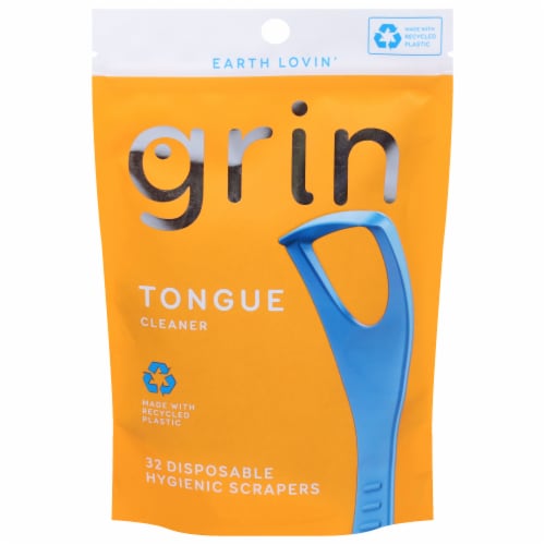 Grin Disposable Hygienic Tongue Scrapers Perspective: front