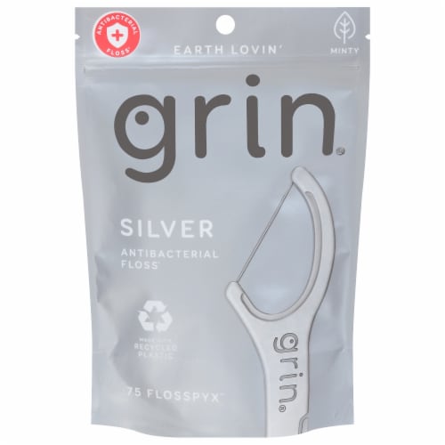 Grin® Silver Antibacterial Flosspyx™ Perspective: front