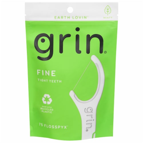 Grin® Fine Minty Flosspyx Flossers Perspective: front