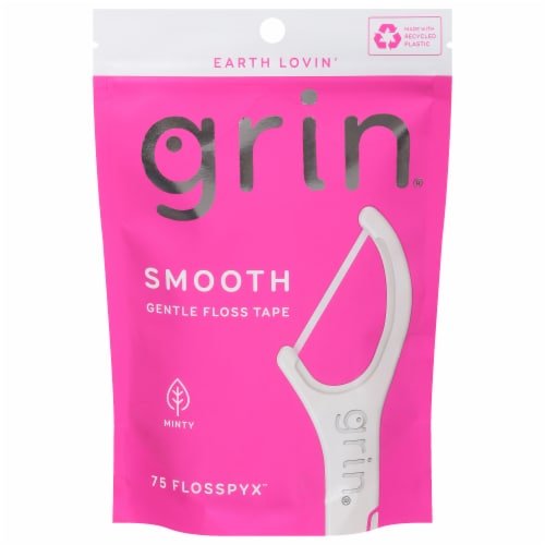 Grin® Minty Flosspyx Smooth Gentle Floss Tape Perspective: front