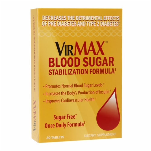 VirMax Blood Sugar Stabilization Formula Tablets Perspective: front