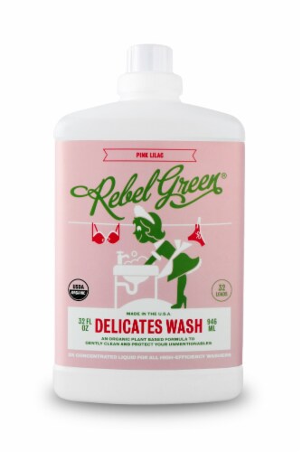 Rebel Green Delicates Wash Pink Lilac Liquid Laundry Detergent Perspective: front