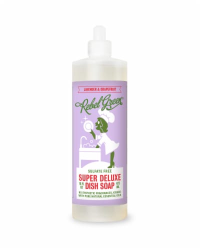 Rebel Green Super Deluxe Lavender Grapefruit Dish Soap Perspective: front